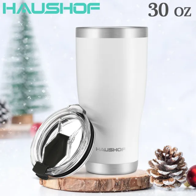 HAUSHOF 30 oz Travel Mug Tumbler Vacuum Insulated Tumbler Water Cup Double Wall