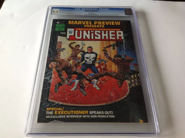 Marvel Preview 2 Cgc 9.2 Punisher Origin 1St Dominic Fortune Comic Magazine 1975