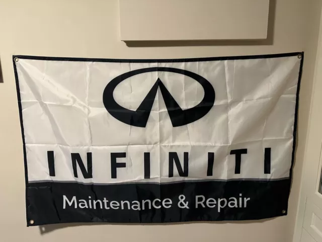 Infiniti Logo 'Maintenance & Repair' Flag/Banner/Wall Decor 58"L x 36”H