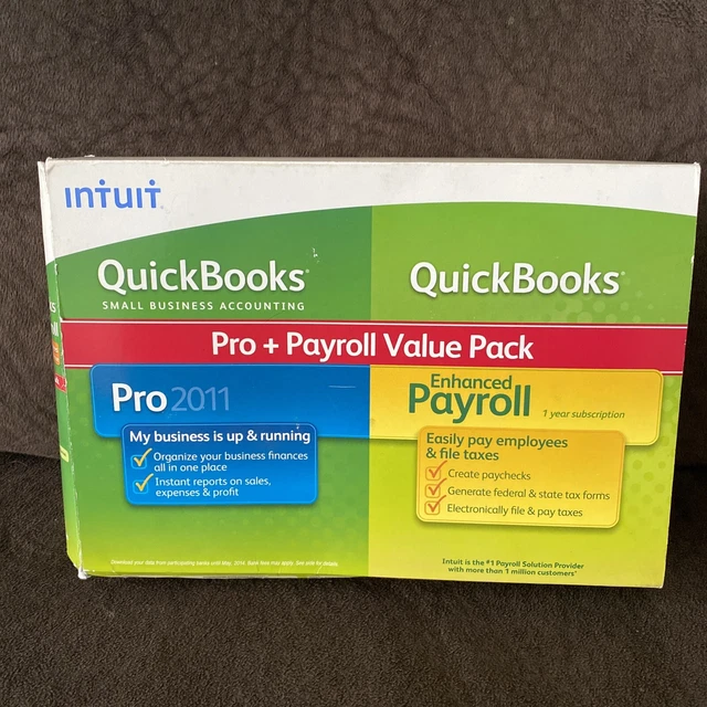 Intuit Quickbooks Pro 2011 PLUS Enhanced Payroll - Windows Product Key Included