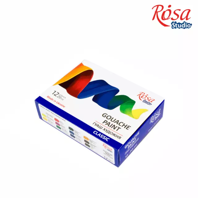 Rosa Studio Gouache Paint Set Classic 12 colors (0.68 oz each)