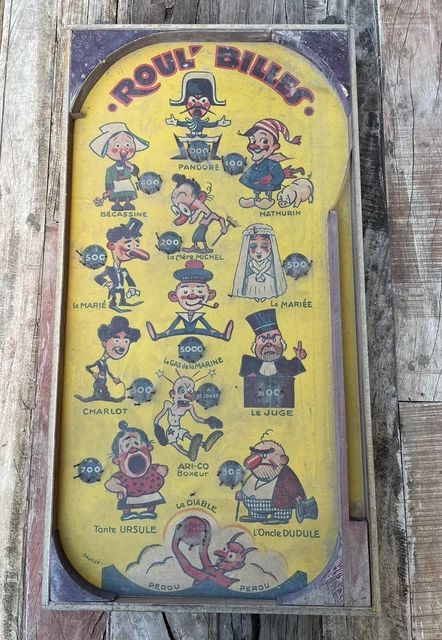 Ancien Jeu De Flipper à Billes Parman - Jeu De Café Avec 3 Billes - Occasion