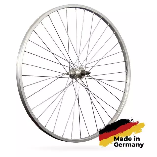 Laufrad 28 Zoll Hinterrad Fahrrad Felge Edelstahl Speichen Schraubkranz silber