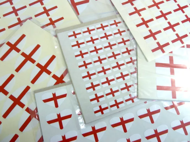 Pegatinas de bandera de Inglaterra etiquetas de cruz inglesa de San Jorge - varias formas y tamaños
