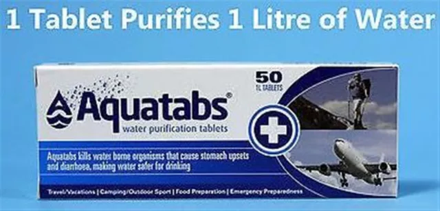 Aquatabs Water Purification Tablet Safe Potable Drink Camp Hike Survival Rescue 2