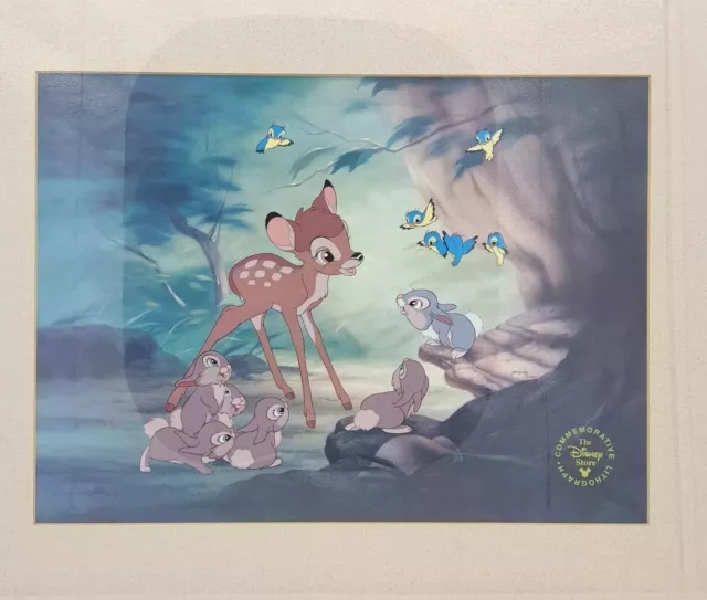 Disney Store Collectors 2005 'BAMBI' Lithograph Art Print & Mount.