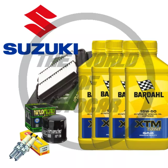 Set / Entretien Suzuki Vstrom 650 Bardahl / XTM 15W50 Filtre à Air/Huile Bougies