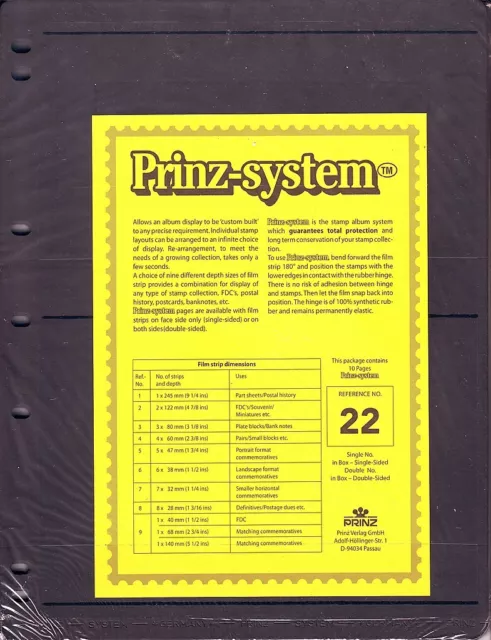 10  Prinz System 2  strip double sided Pages stock sheet