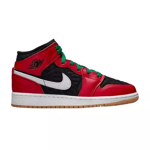 Scarpe Nike Air Jordan 1 Mid Se Gs Ragazzo Dq8418 006 White Black Red Originali
