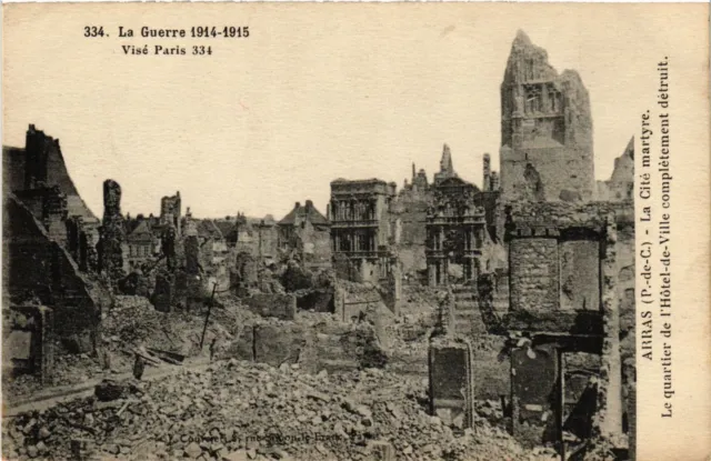 CPA AK Militaire - Arras - Le Quartier de l'Hotel-de-Ville - Ruines (697298)