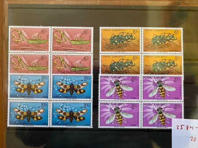 Türkei 2584-7 ** Viererblock 20 Euro Insekten