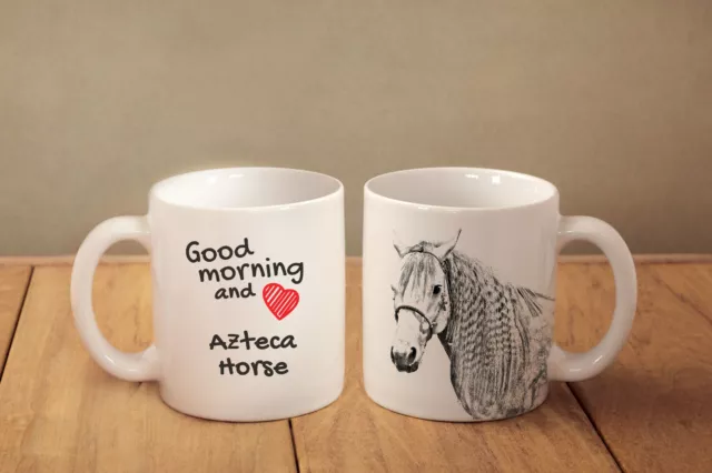 Azteca Horse - ceramic cup, mug "Good morning and love ", CA