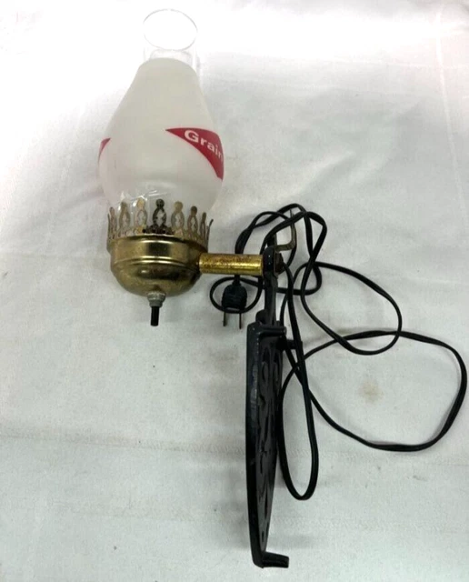 VINTAGE CAST IRON Trivet Grain Belt Wall Hanging Sconce Lamp 99.99