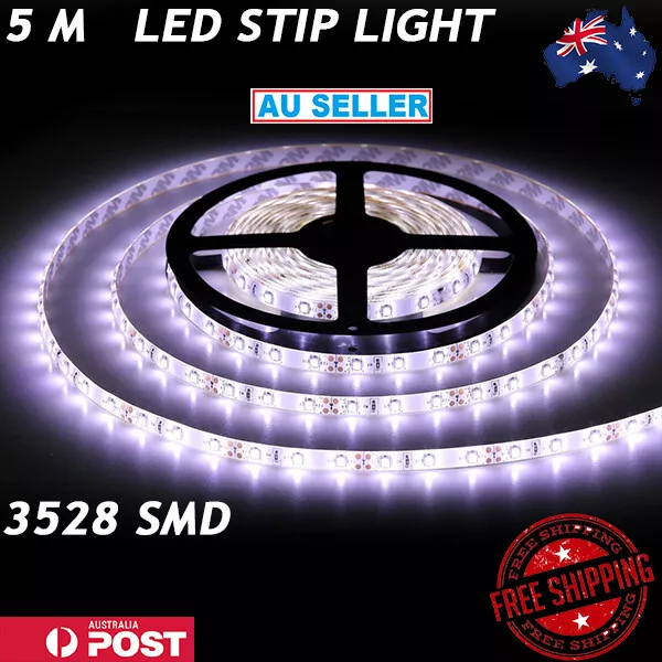 5M IP65 Waterproof Flexible 12V Cool white strip Lights 3528 SMD 300LED car boat