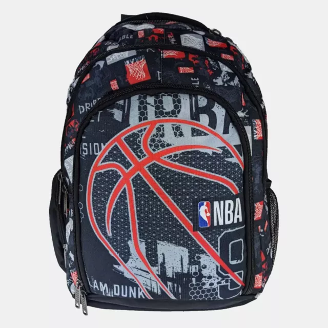 NBA kids backpack Graffiti design red & black sports bag basketball gift new