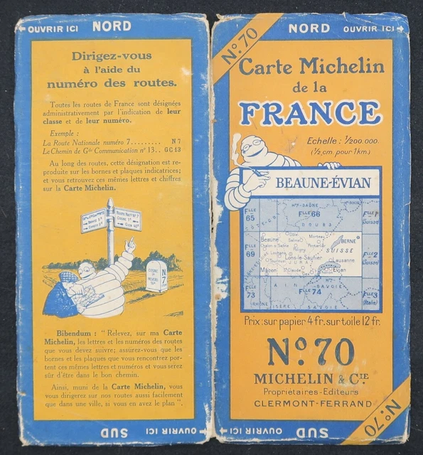 Carte MICHELIN N°94 - Environs De Paris 1947 - Guide Bibendum Ancien