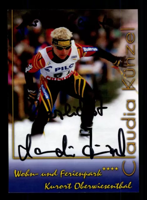 Claudia Künzel Autogrammkarte Original Signiert Skilanglauf + A 168305