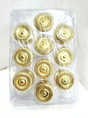 Drawer Cabinet Heavy Metal Knobs Pulls Gold Round Nautical Shiny Polished Finish