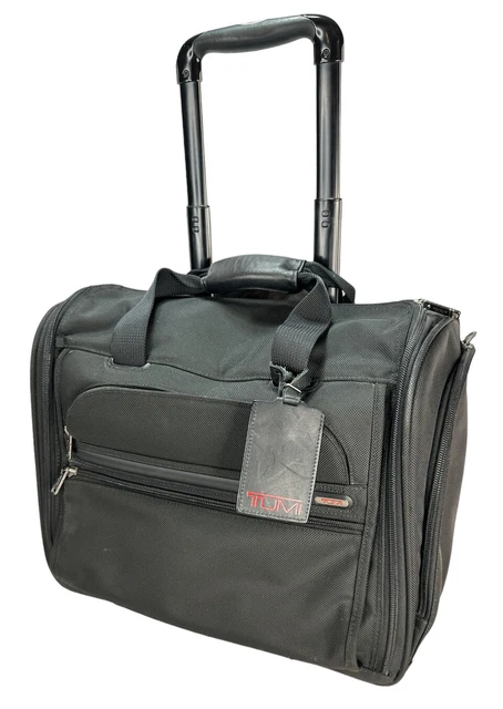 TUMI 17" Wheeled Alpha Compact Briefcase Carry On Luggage Bag Black 22051D4 BW