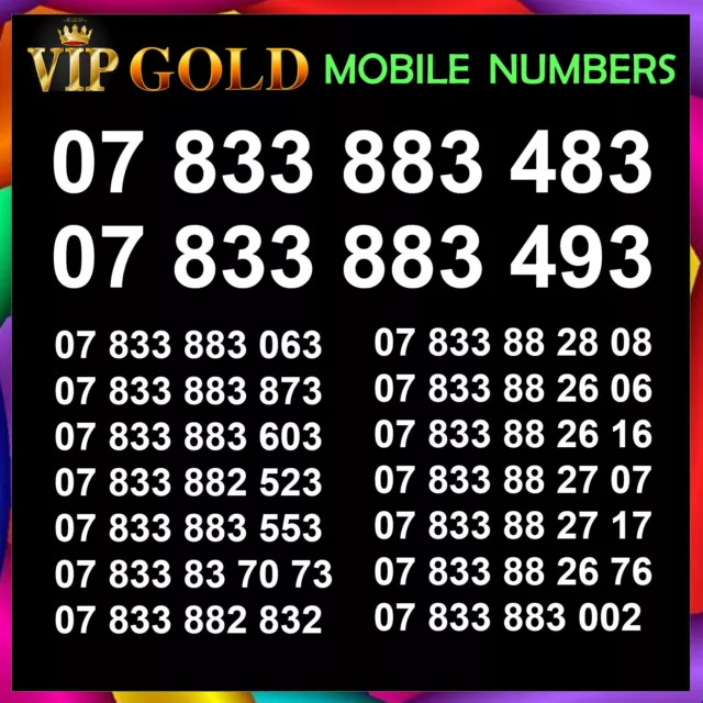 VIP Gold Mobile Number SIM Card Platinum Diamond Silver Easy Golden Business UK