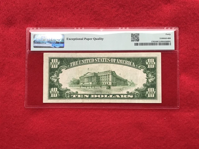 FR-1702 1934 A Series $10 Silver Certificate *PMG 40 EPQ Extremely Fine* 2