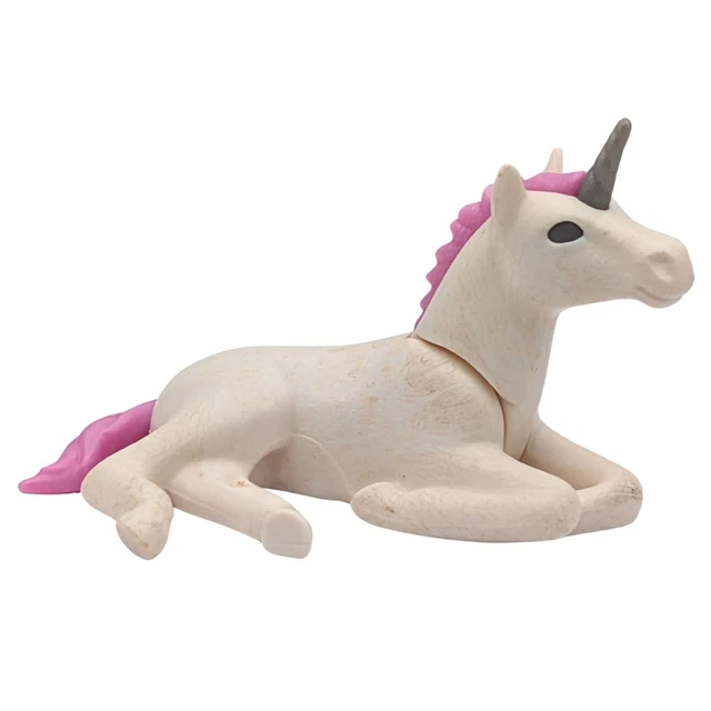 PLAYMOBIL UNICORNIO BLANCO/ROSA acostado hada magia medieval