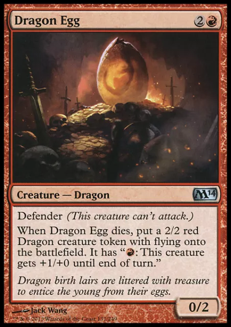 MTG 2x DRAGON EGG - UOVO DI DRAGO - M14 - MAGIC