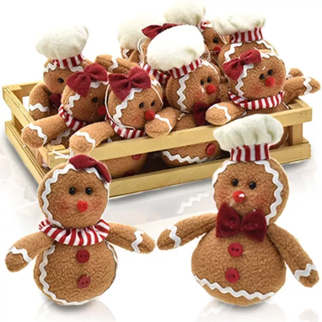 Set 12 Omini Pan di Zenzero per Albero di Natale Decorazione Addobbo Natalizio