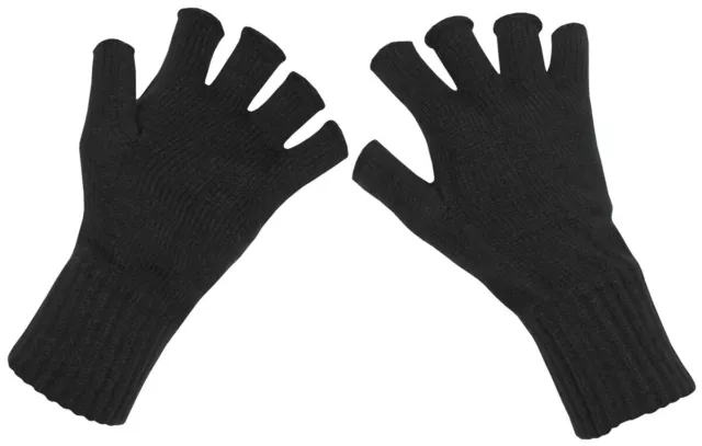 Strickhandschuhe Herren Damen Handschuhe fingerlos schwarz