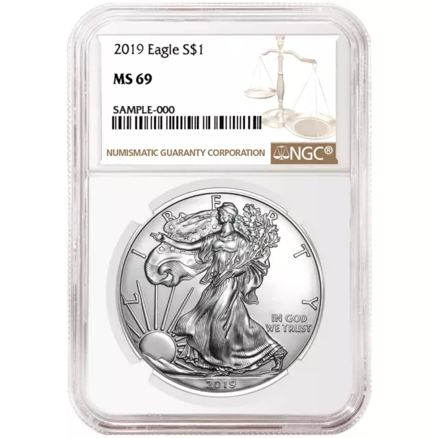 2019 $1 American Silver Eagle NGC MS69 Brown Label