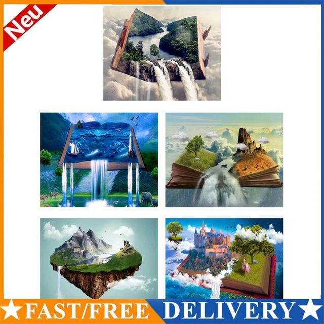 5D Diamond Painting Kit DIY Waterfall Landscape Full Round Drill Mosaic Picture