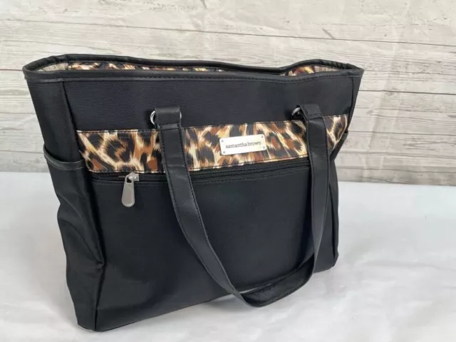 Samantha Brown Women's Black Animal Print Handbag Weekender Bag