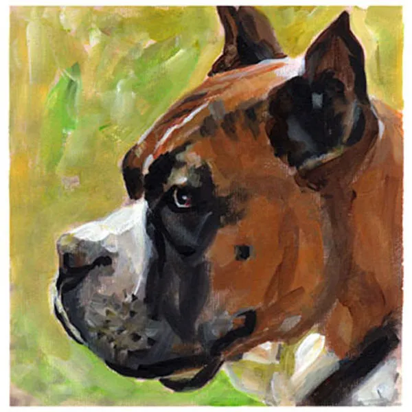 artav Boxer 08 Dog Pet Art Print of Acrylic on Paper