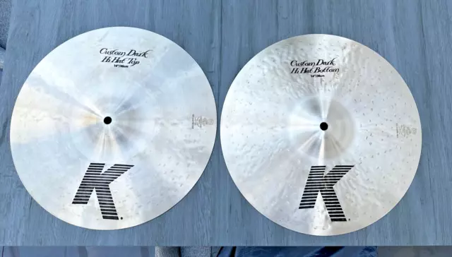 Zildjian K Custom Dark  14" Hi Hat Cymbals - Excellent Condition