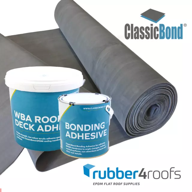 Rubber Roofing Kit For Flat Roofs, Mid-Range 1.2mm EPDM Membrane with Glues