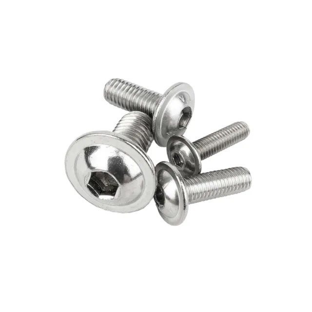 M8 FLANGED BUTTON HEAD SCREWS, Dome Head Allen SOCKET BOLTS A2 Stainless Steel