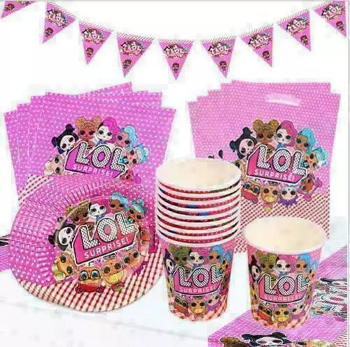 LOL Surprise Dolls Tableware Banner Photo Props Balloons Birthday Party Decor