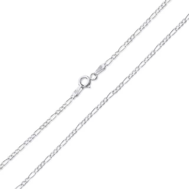 Thin 1.2mm Solid .925 Sterling Silver Figaro Link Chain Necklace 14 Inch