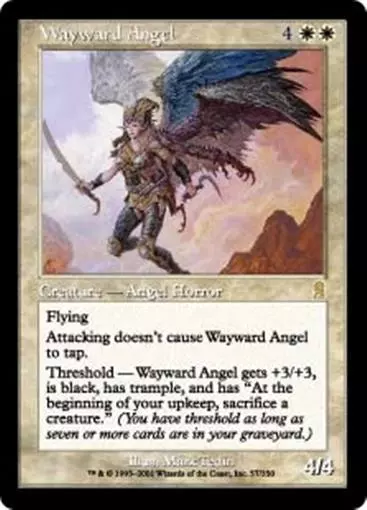 WAYWARD ANGEL Odyssey MTG White Creature — Angel Horror RARE