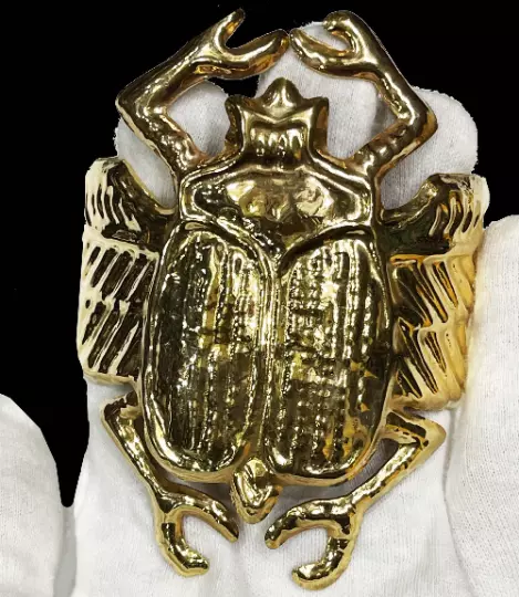 Ancient Egyptian Golden Scarab Amulet