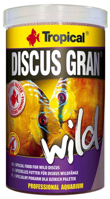 1000 ML Tropical Wild Discus Gran / Granulés Neuf Naturel Nourriture Premium