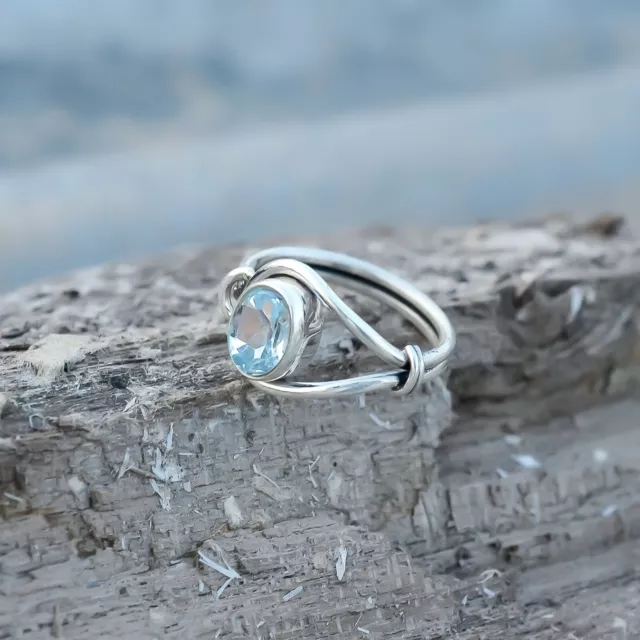 London Blue Topaz, Gemstone Women Gift Jewelry 925 Sterling Silver Ring /JL_1090