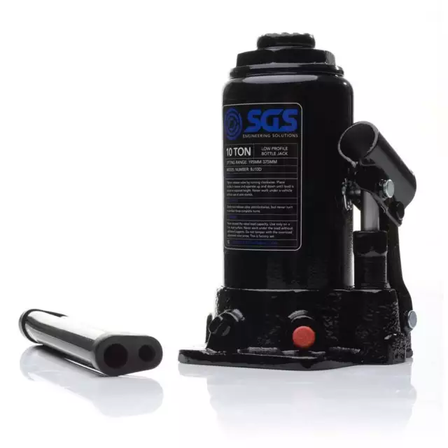 SGS 10 Tonne Low Profile Bottle Jack | 120mm Stroke