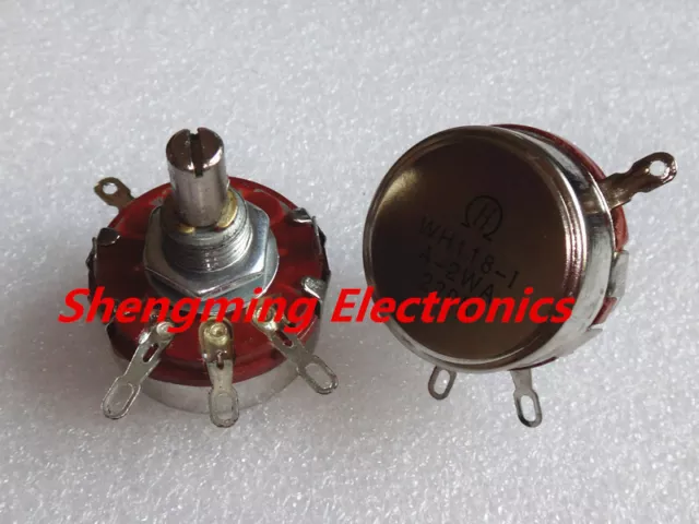 2PCS WTH118-1A 2W 2.2K ohm Rotary Taper Potentiometer 2K2