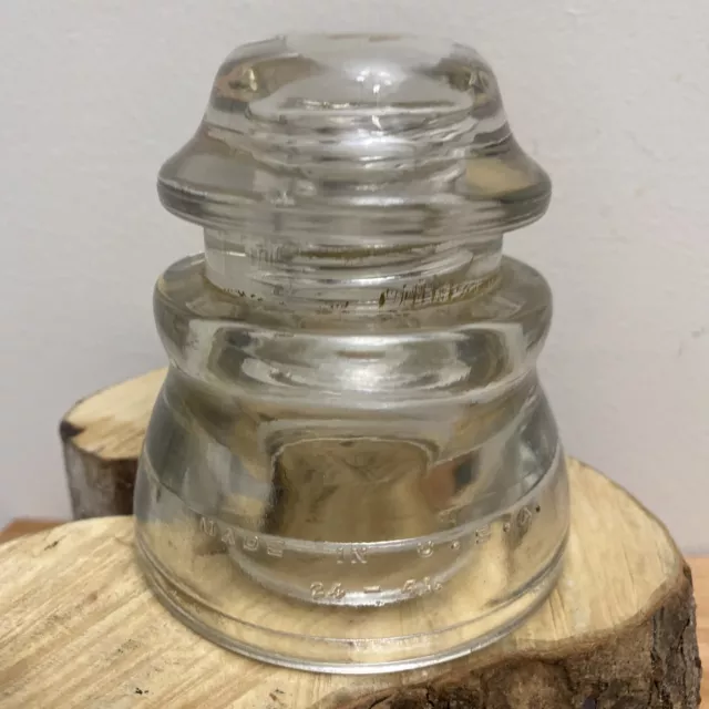 Vintage Clear Hemingray 45 Telephone Poll Glass Insulator