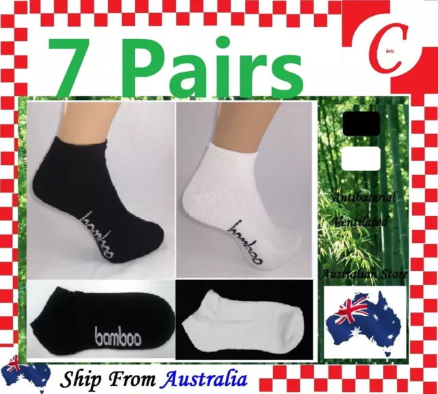 7Prs Men Women Bamboo Low Cut Work Sport Ankle Cushion SOCKS Odor Resistant Bulk