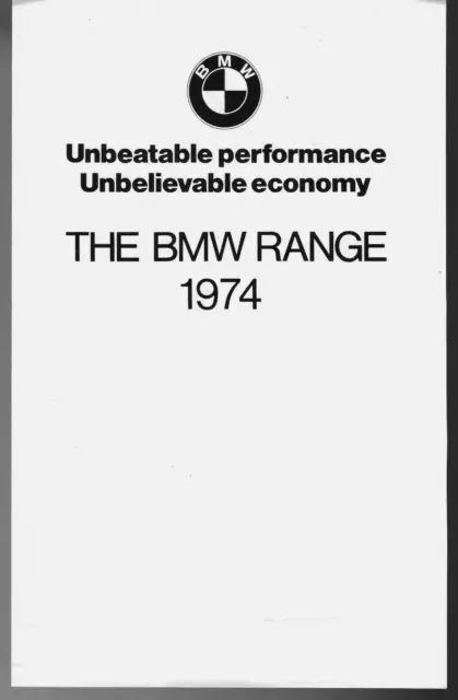 BMW Prices 1974 UK Foldout Brochure 1602 2002 Turbo 520 525 2500 3.0 Si CSi 3.3