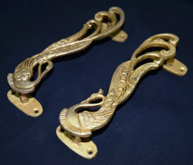 Peacock Golden Shape Door Handle Brass Handmade Restaurant Door Handle Gk 608 2