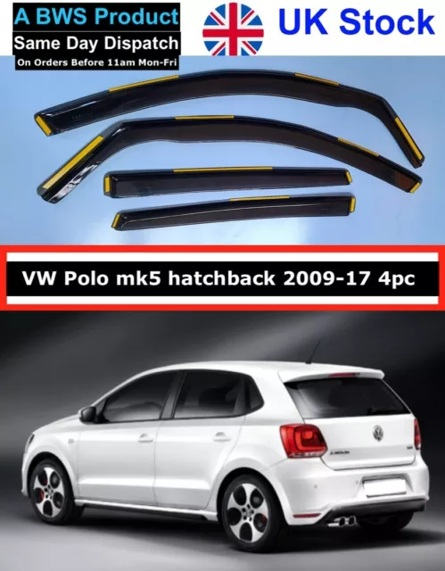 VW Polo mk5 5door hatchback 2009-onwards wind deflectors 4pc