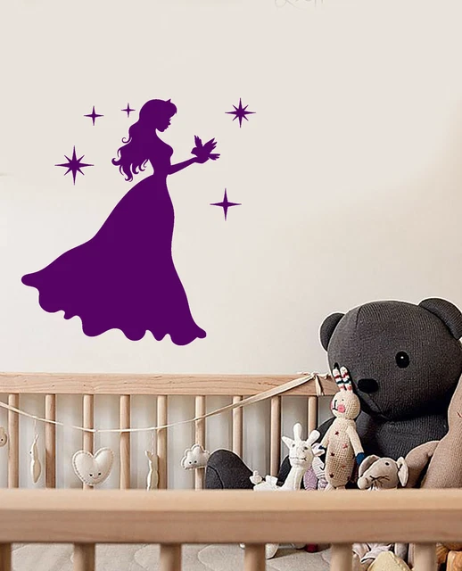 VINYL WALL DECAL Silhouette Princess Little Girl Room Fairy Tale
